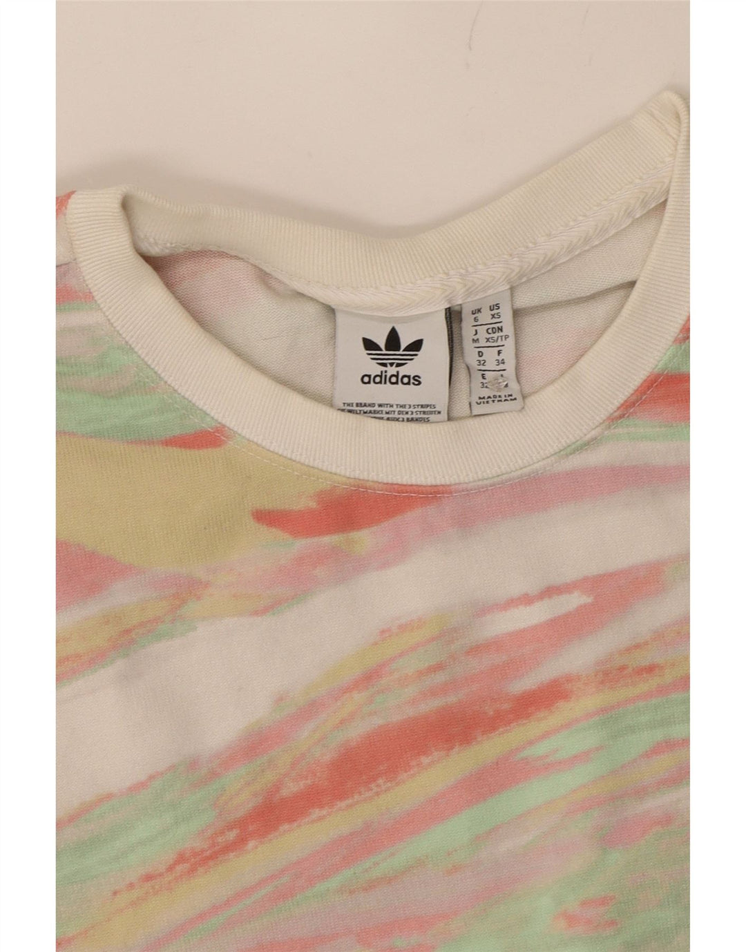 ADIDAS Womens Oversized Top Long Sleeve UK 6 XS  Multicoloured Vintage Adidas and Second-Hand Adidas from Messina Hembry 