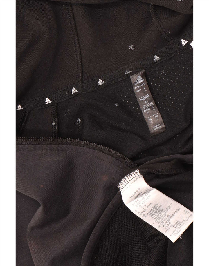 Adidas - Sudadera con capucha y cremallera para hombre, algodón negro mediano