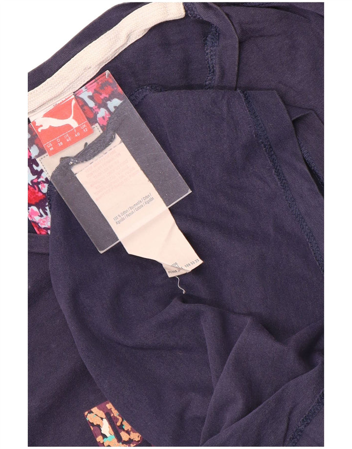 Puma Camiseta gráfica para mujer Top UK 12 Medium Azul marino Algodón