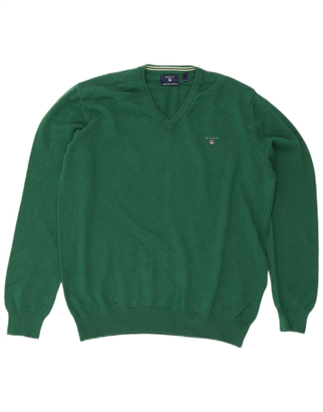 Gant Jersey Con Cuello De Pico XL De Lana Verde Hombre