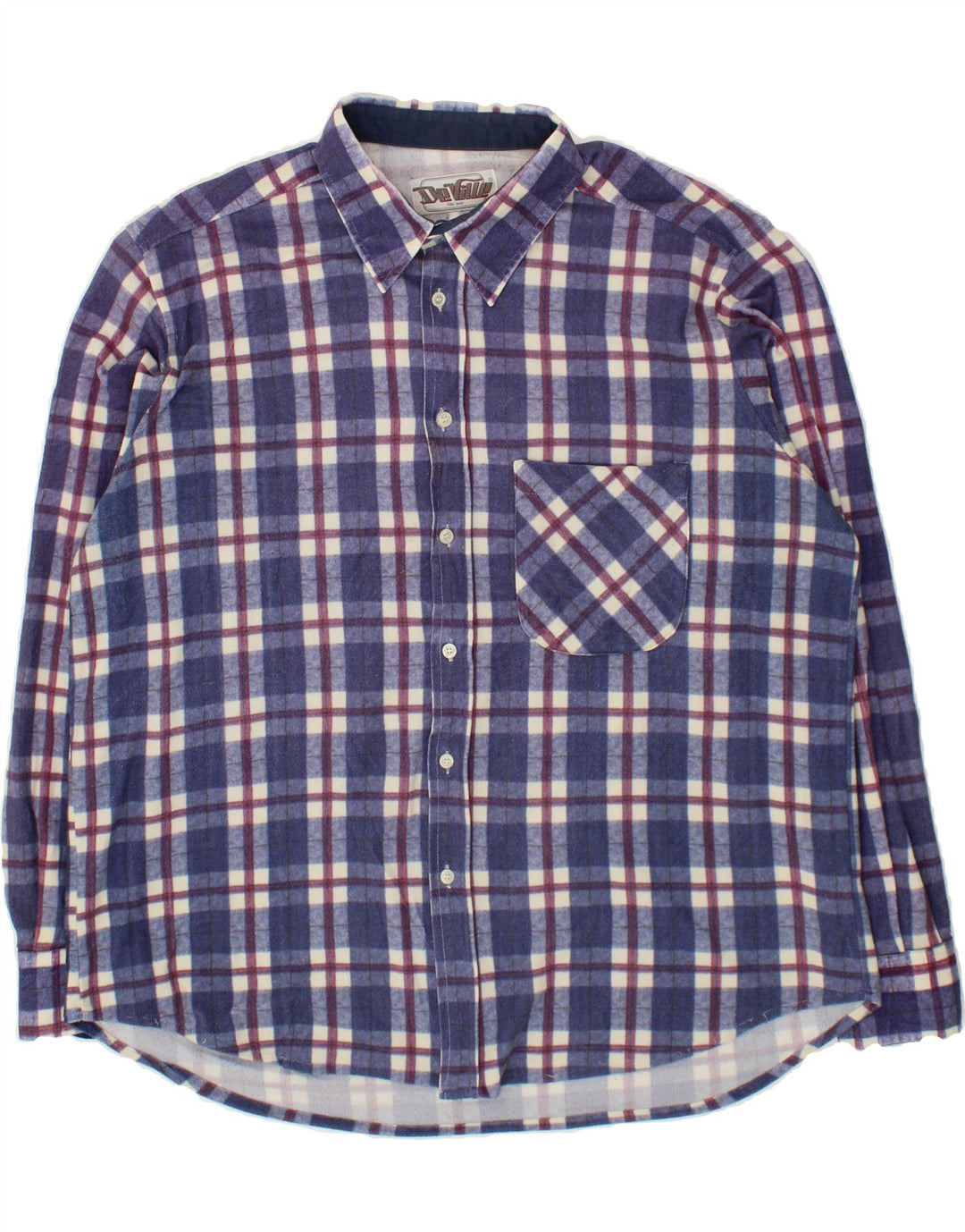 DE VILLE Mens Shirt 2XL Blue Check Cotton Vintage De Ville and Second-Hand De Ville from Messina Hembry 