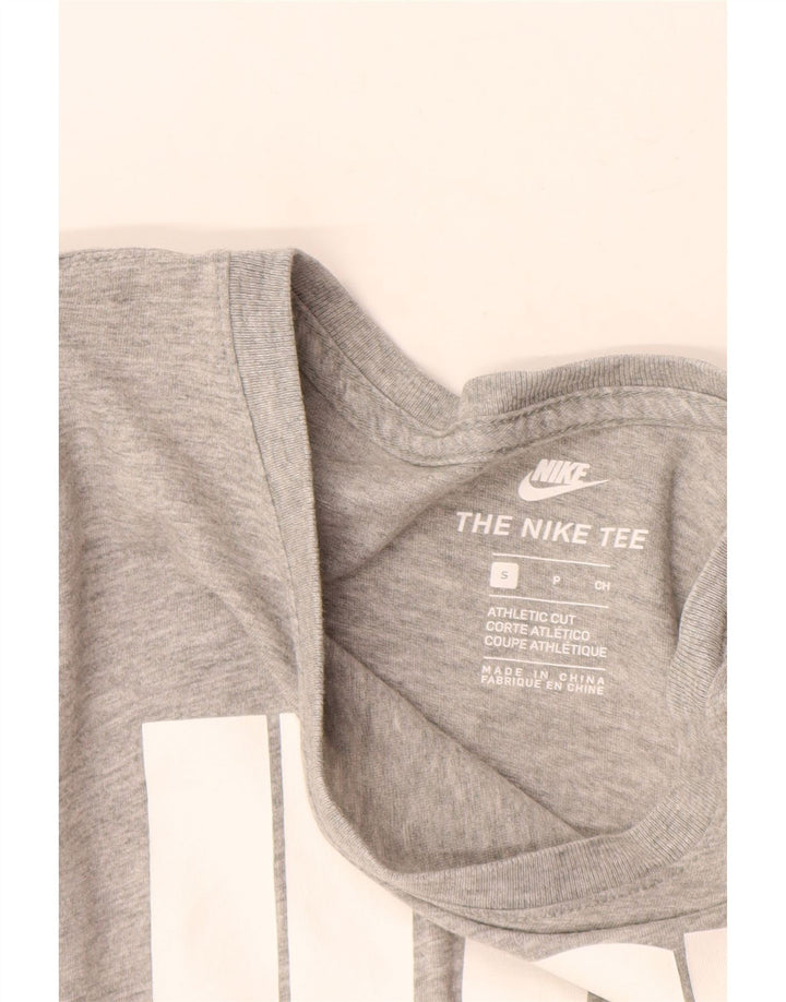 Nike Top gráfico de corte atlético para mujer, manga larga, UK 10, pequeño, gris moteado