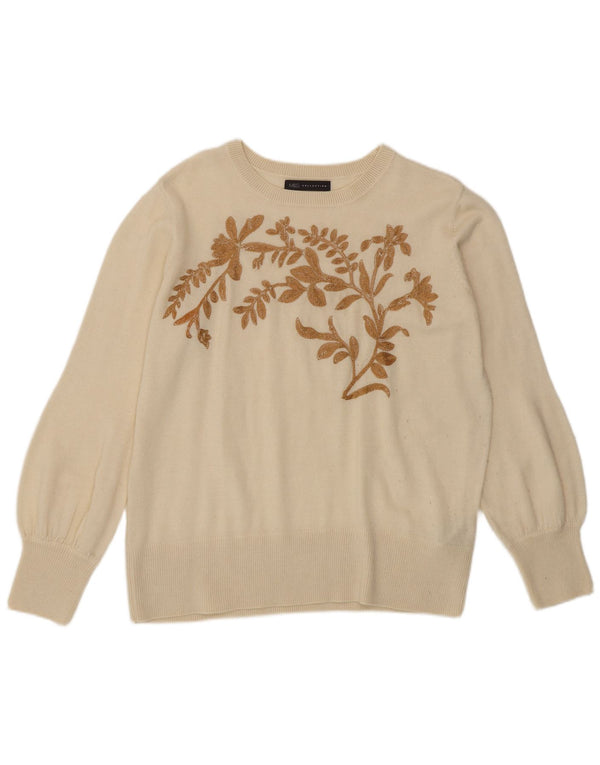 Marks & Spencer Suéter tipo jersey con cuello barco para mujer UK 40 Large Off White