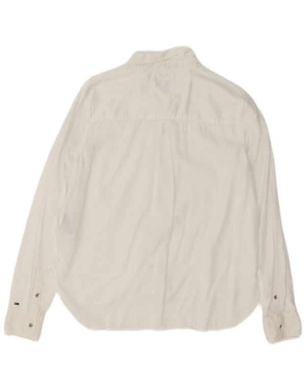 Camisa Tommy Hilfiger para mujer UK 44 Medium White Lyocell