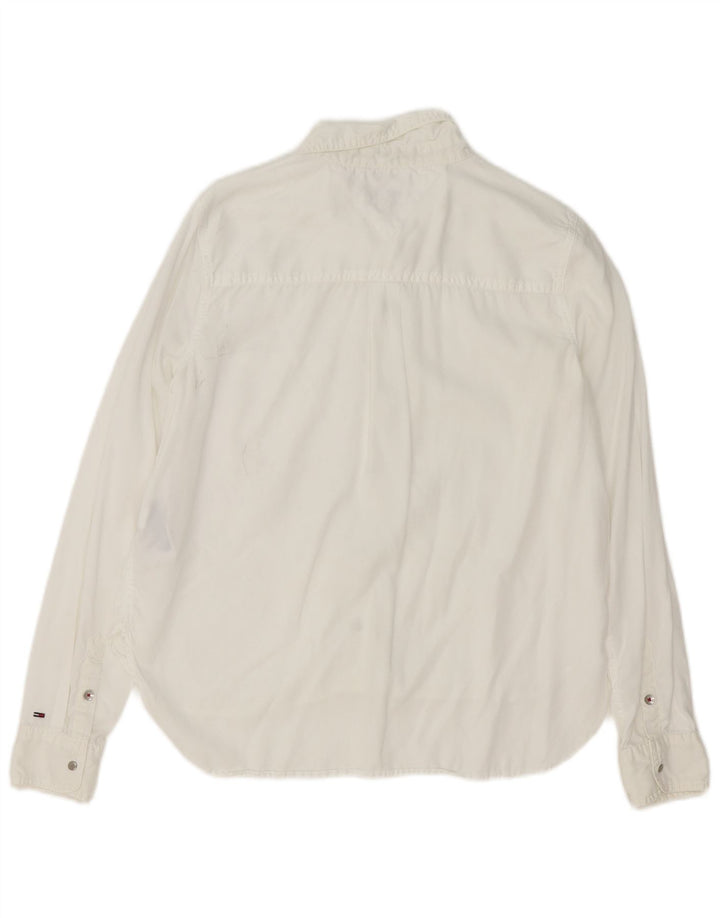 Camisa Tommy Hilfiger para mujer UK 44 Medium White Lyocell