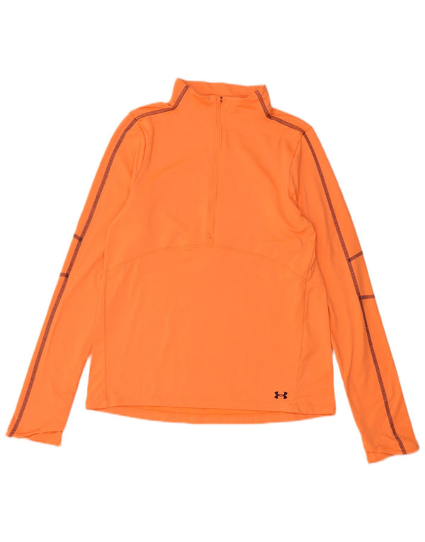 Under Armour Hombre Zip Neck Jersey Chándal Top Small Naranja Poliéster