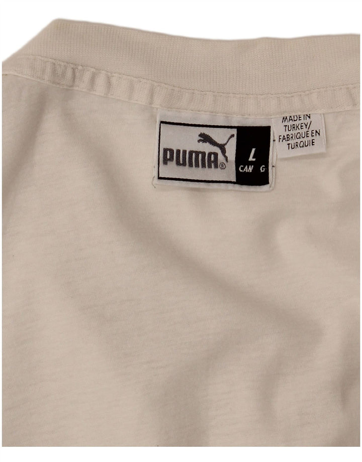 PUMA Camiseta gráfica para hombre Top grande blanco