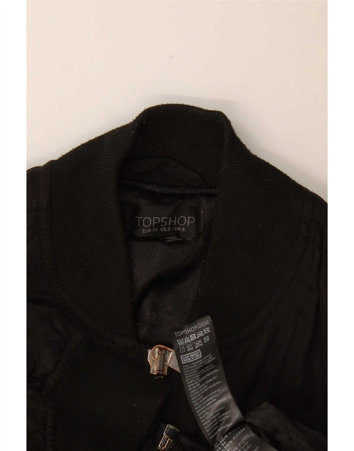 Topshop Chaqueta bomber extragrande para mujer UK 6 XS Poliéster negro