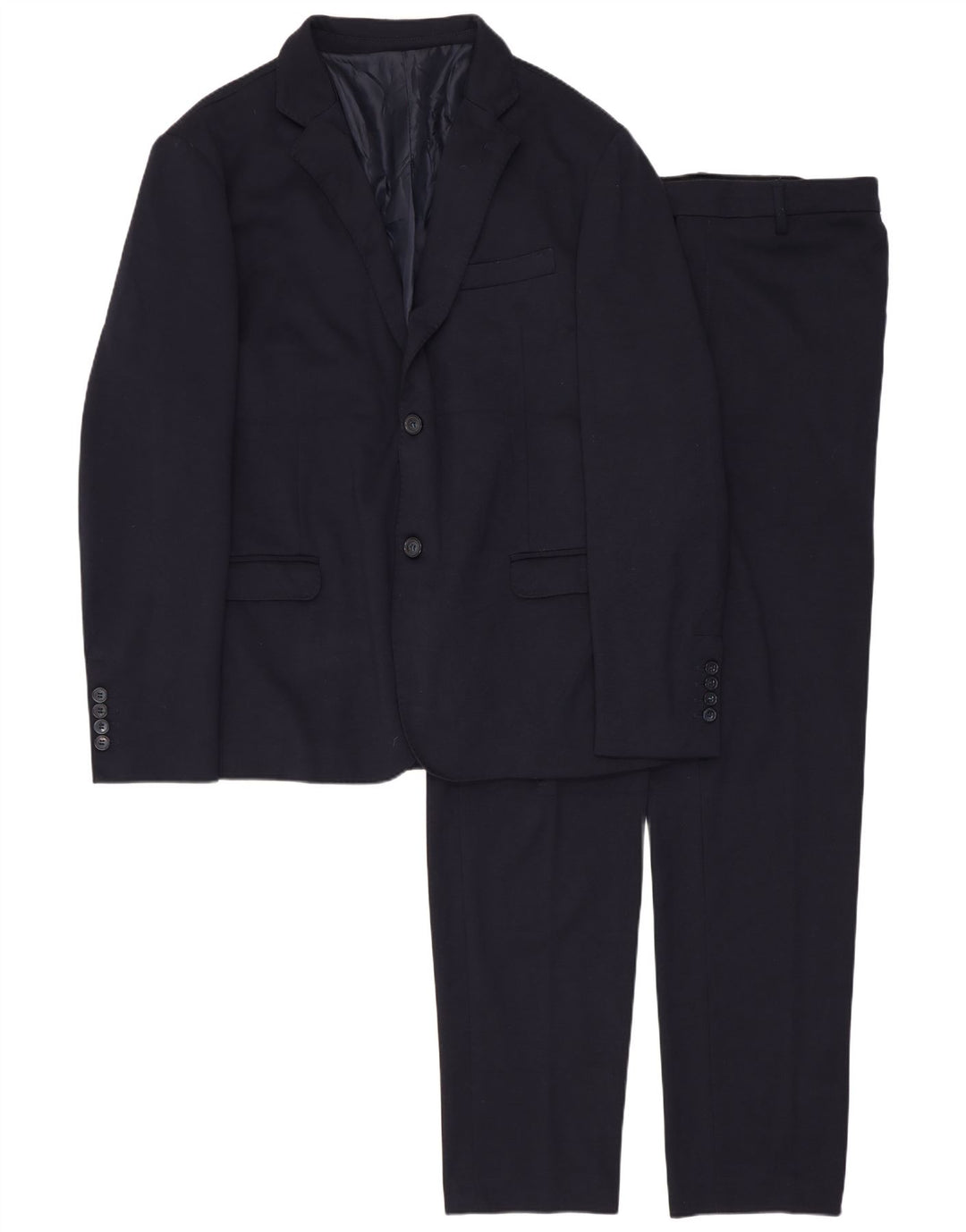 Traje vintage para hombre de 2 botones y 2 piezas IT 54 2XL W34 L30 Poliéster azul marino