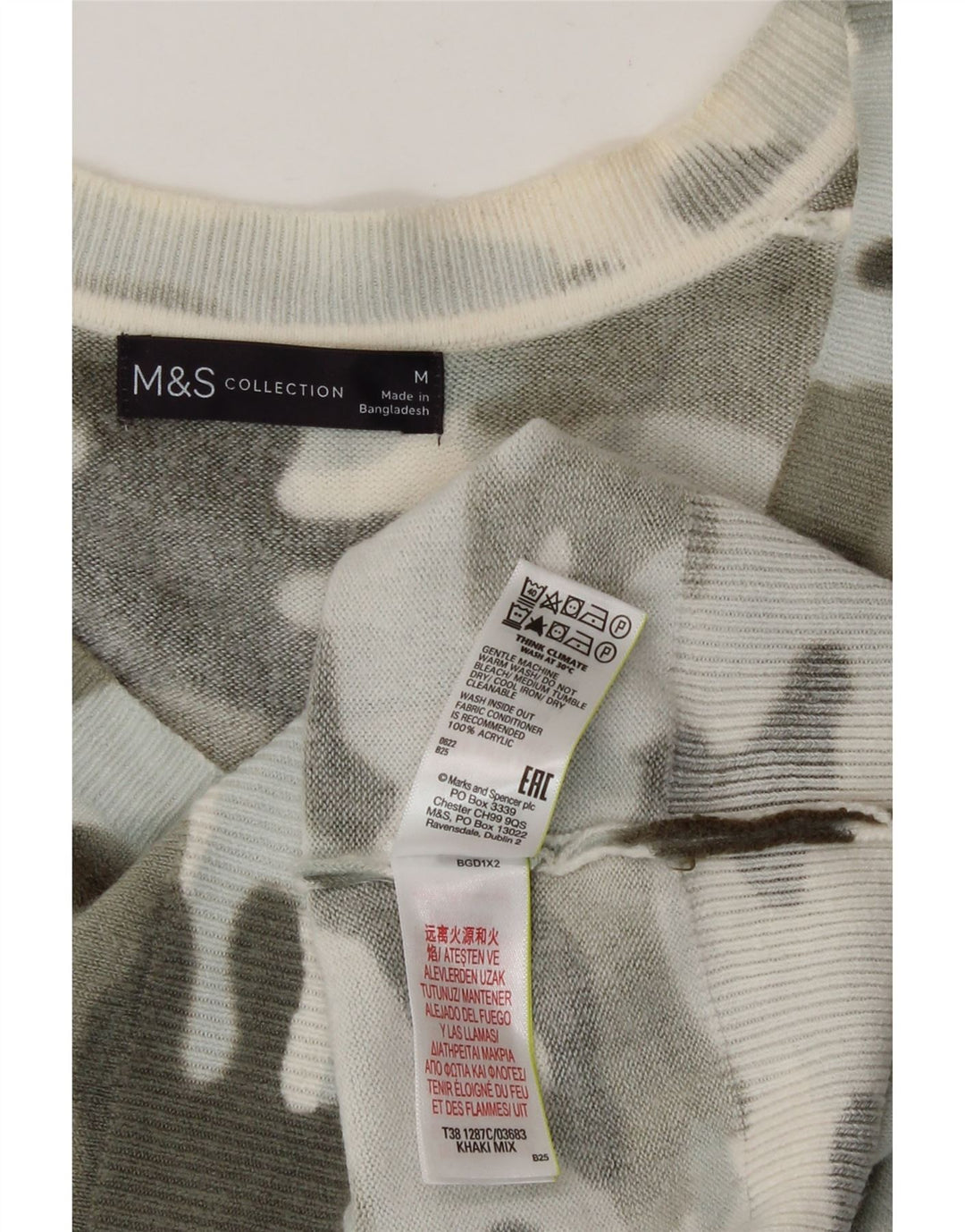 Marks & Spencer Suéter con Cuello en V para Mujer UK 44 Mediano Multicolor