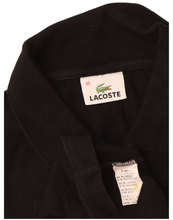 Polo Lacoste de manga larga para mujer talla 40 mediano algodón negro