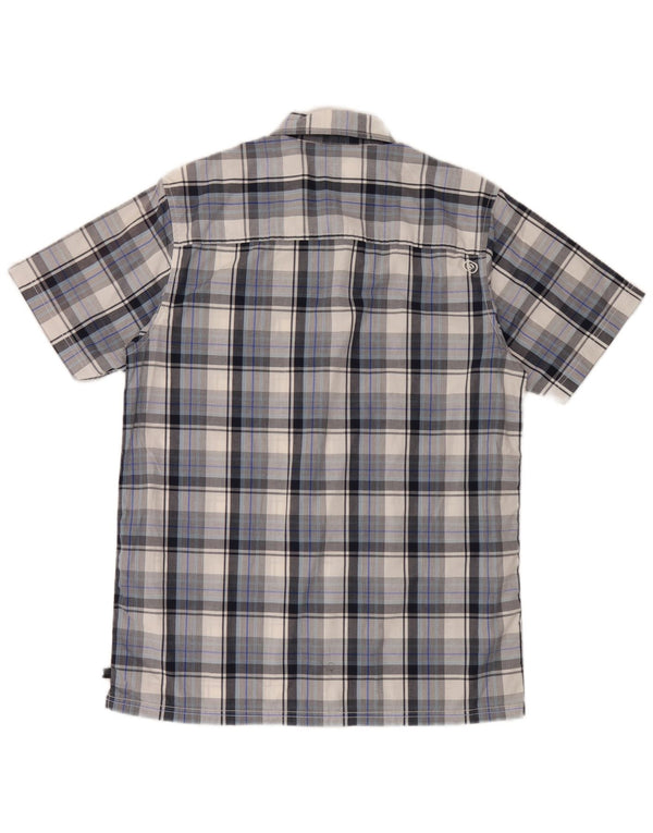 Camisa de manga corta para hombre Animal Algodón a cuadros azul medio