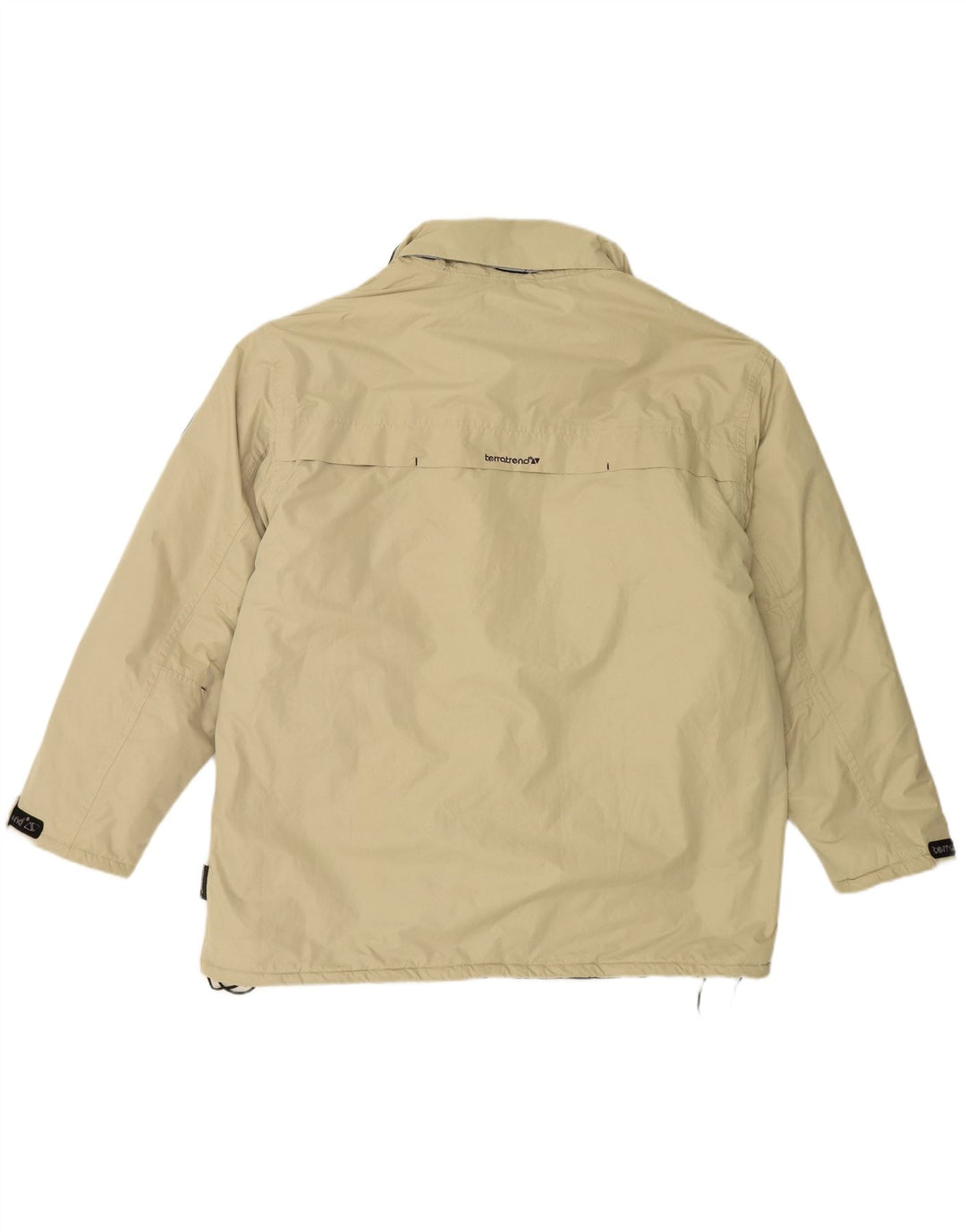 VINTAGE Chaqueta cortavientos con capucha para hombre Reino Unido 42 XL Poliéster beige
