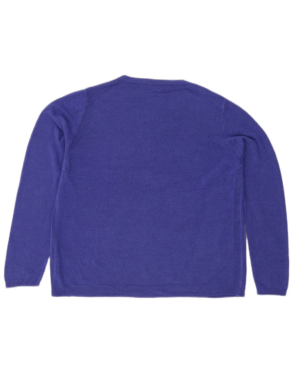 Marks & Spencer Jersey de Cuello Redondo para Mujer UK 40 XL Acrílico Azul