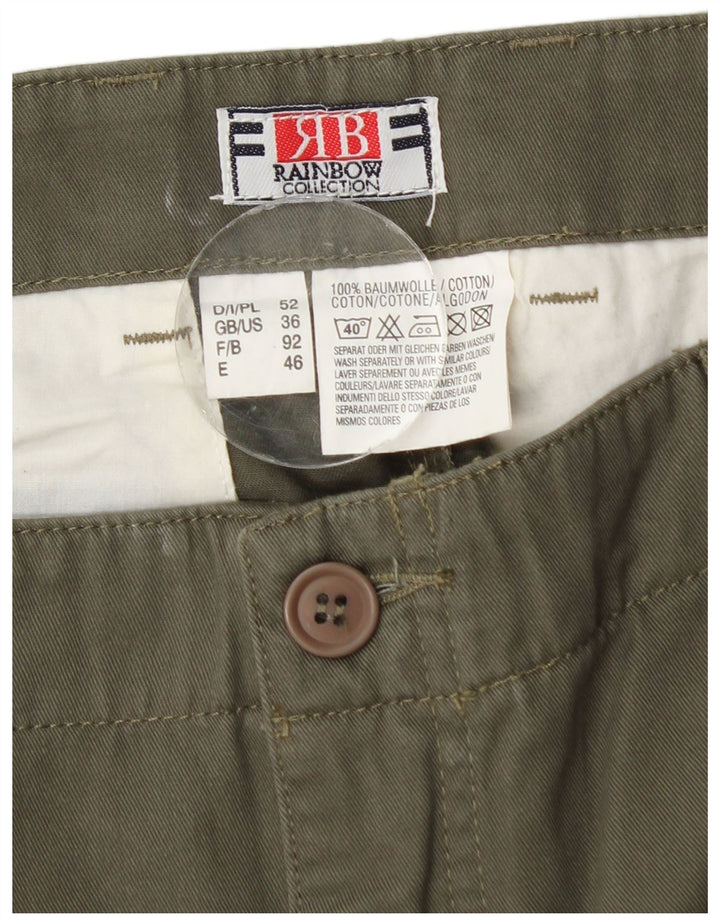 Pantalones cargo rectos Rainbow para hombre W36 L28 Algodón caqui