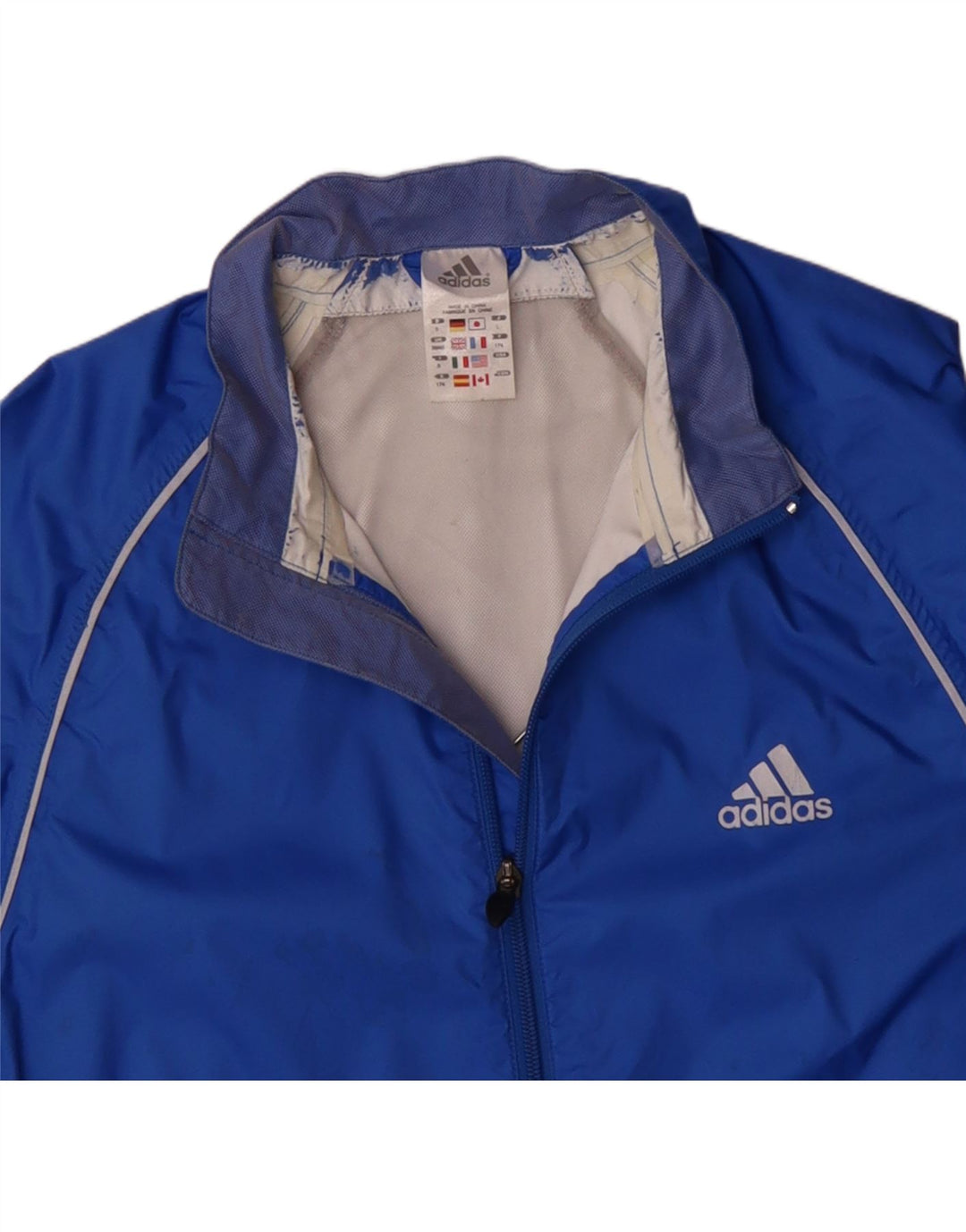 ADIDAS Mens Rain Jacket UK 38/40 Medium Blue Polyamide