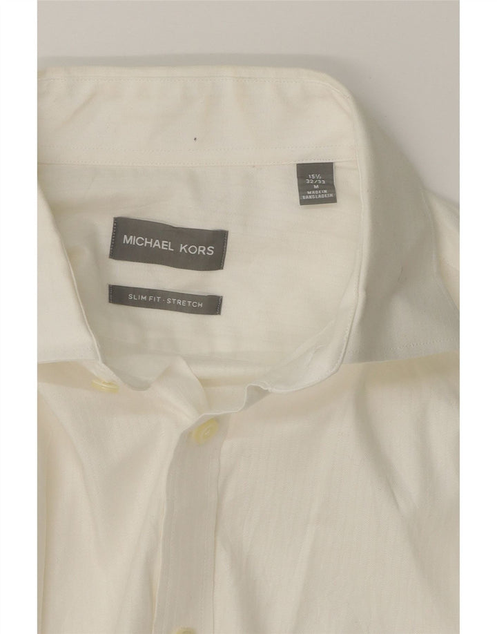 MICHAEL KORS Mens Slim Fit Shirt Size 15 1/2 Medium White Cotton Vintage Michael Kors and Second-Hand Michael Kors from Messina Hembry 