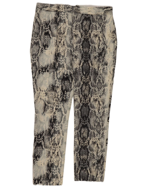 Zara Mujer Pantalón Cropped Slim Medio W28 L26 Azul Estampado Animal