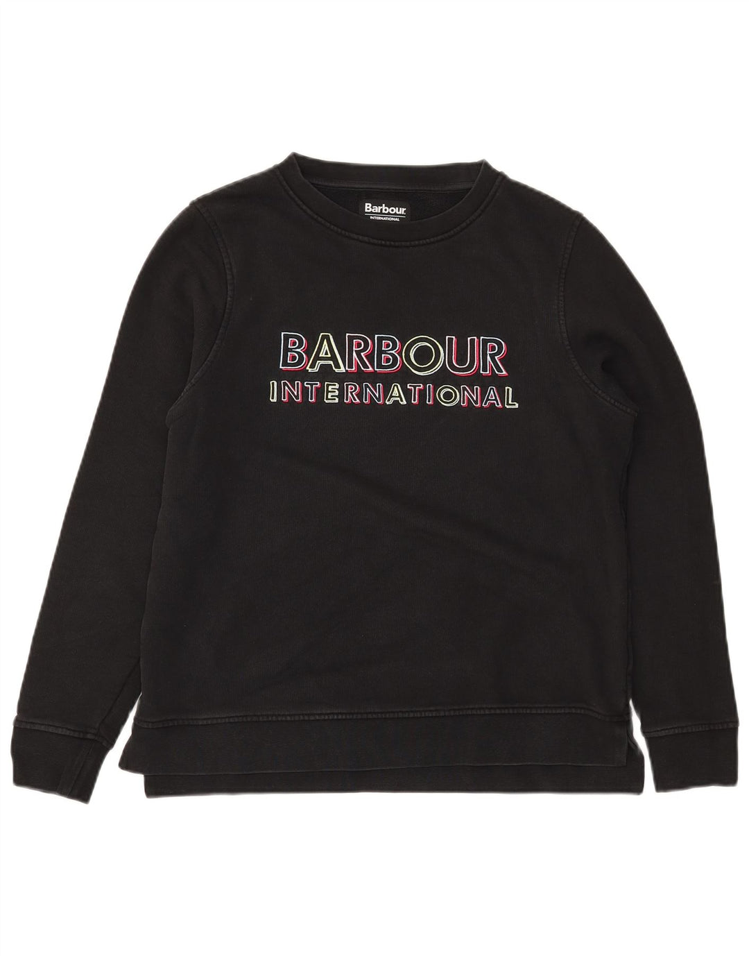 BARBOUR Sudadera gráfica para mujer Jumper UK 12 Medium Black Cotton