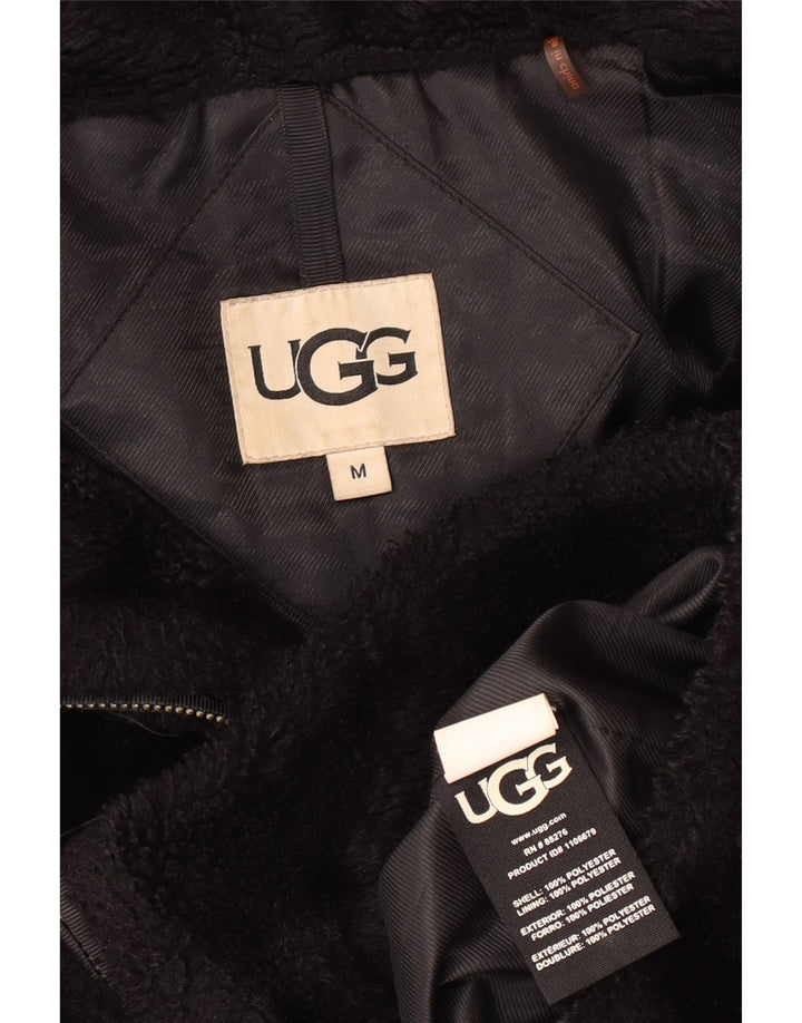 Chaqueta polar con capucha UGG para mujer UK 44 Poliéster negro mediano
