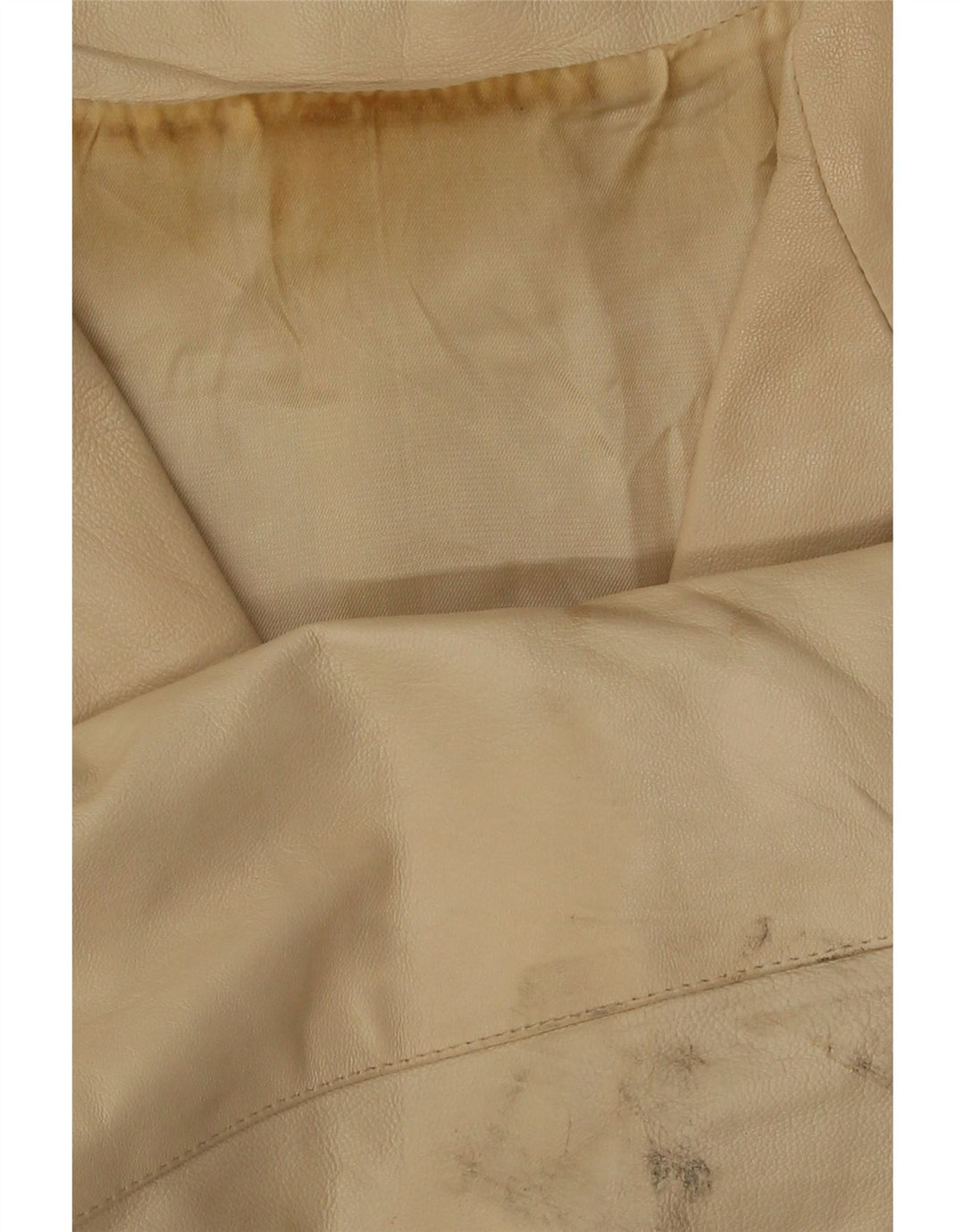 Vintage mujer 3 botones cuero Blazer chaqueta IT 48 XL cuero beige