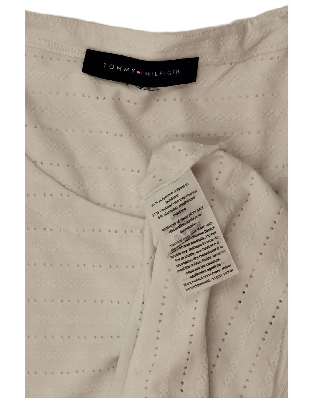 TOMMY HILFIGER Blusa sin mangas para mujer UK 40 XL Poliéster blanco