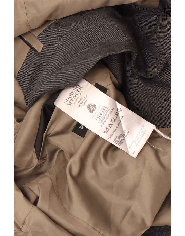 Marks & Spencer Chaqueta tipo blazer con 2 botones para hombre, talla 42, lana gris grande
