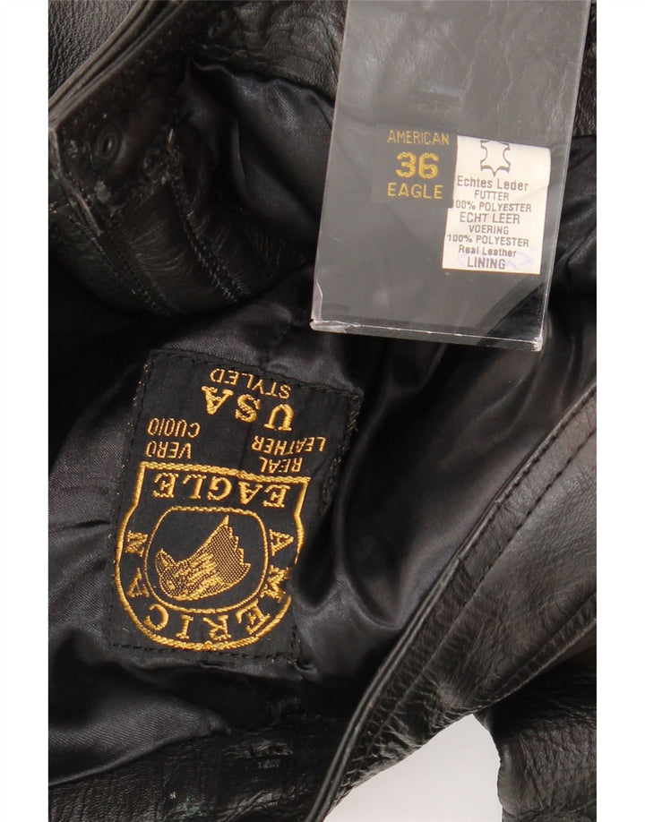 American Eagle Pantalones de cuero delgados para hombre W36 L30 Cuero negro