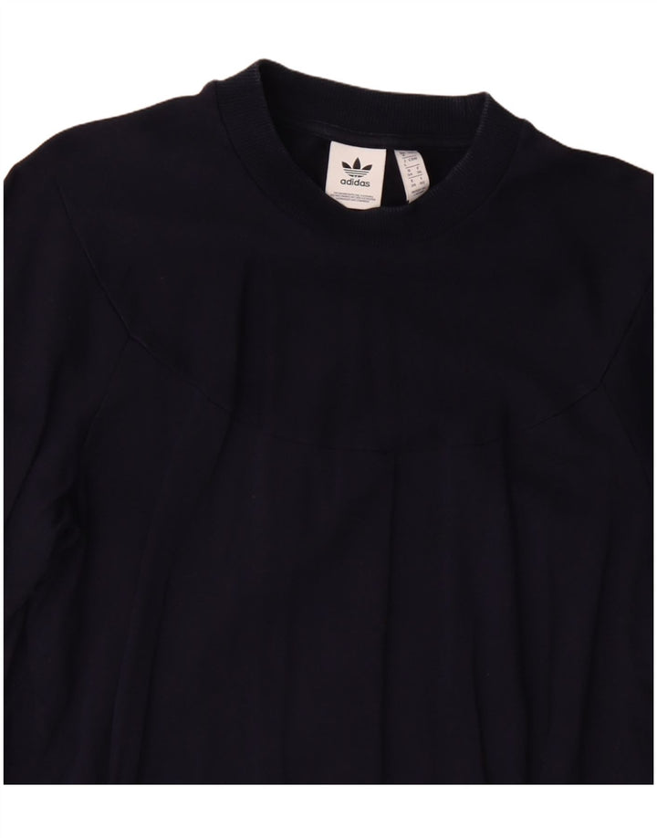 Adidas Mujer Sudadera Jumper UK 8 Pequeño Azul Marino Algodón