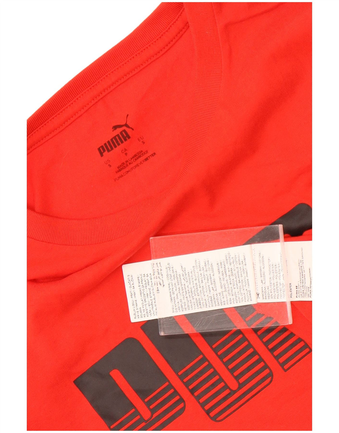 Puma Camiseta gráfica para hombre Top Small Red Cotton