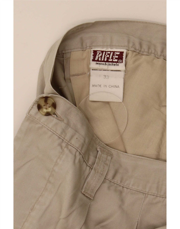 Pantalones cortos chinos con pinzas para hombre Rifle W33 Algodón beige medio