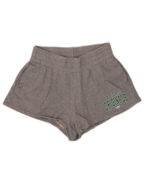 Adidas Pantalones cortos deportivos gráficos para mujer Reino Unido 8/10 Pequeño algodón moteado gris