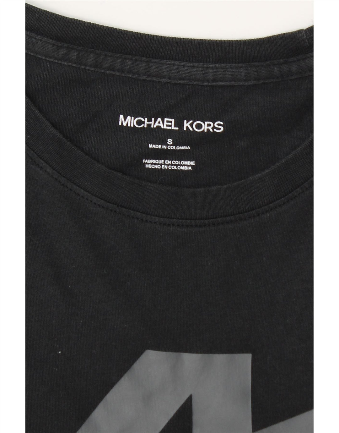 MICHAEL KORS Camiseta gráfica para hombre Top pequeño algodón negro