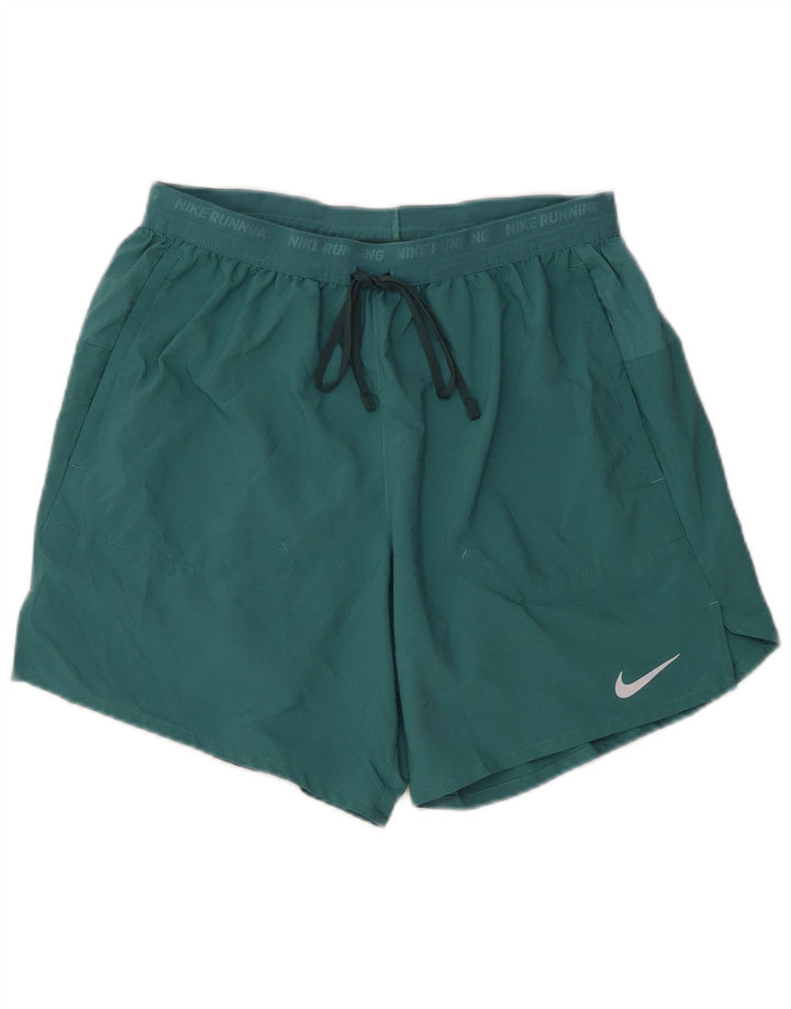 NIKE Pantalones cortos deportivos Dri Fit Graphic para mujer UK 40 Poliéster verde medio