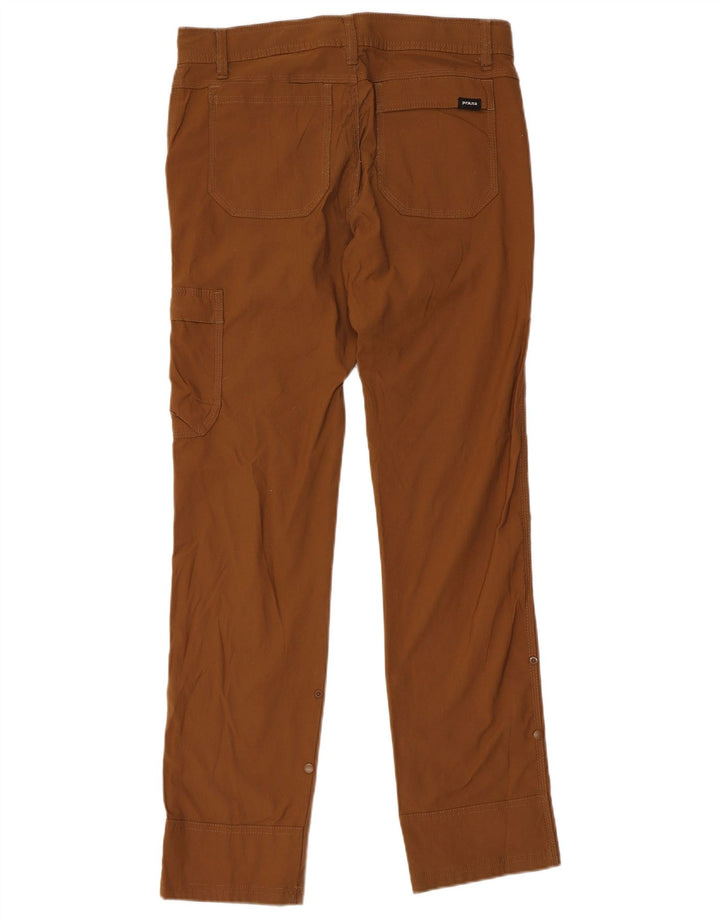 Prana Hombre Slim Fit Pantalones Cargo W31 L32 Nylon Marrón