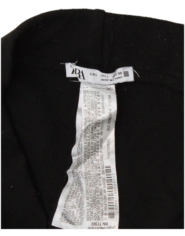 Zara Mujer Leggings UK 44 Grande Poliéster Negro