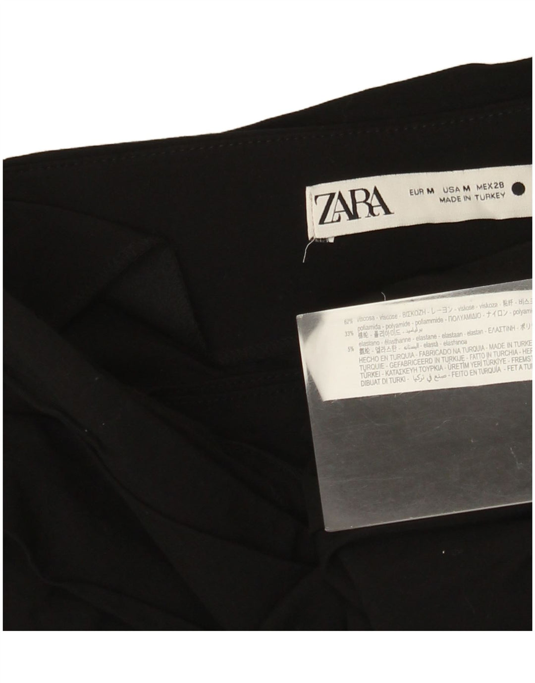 Zara Top corto de un hombro para mujer UK 42 Viscosa negra mediana