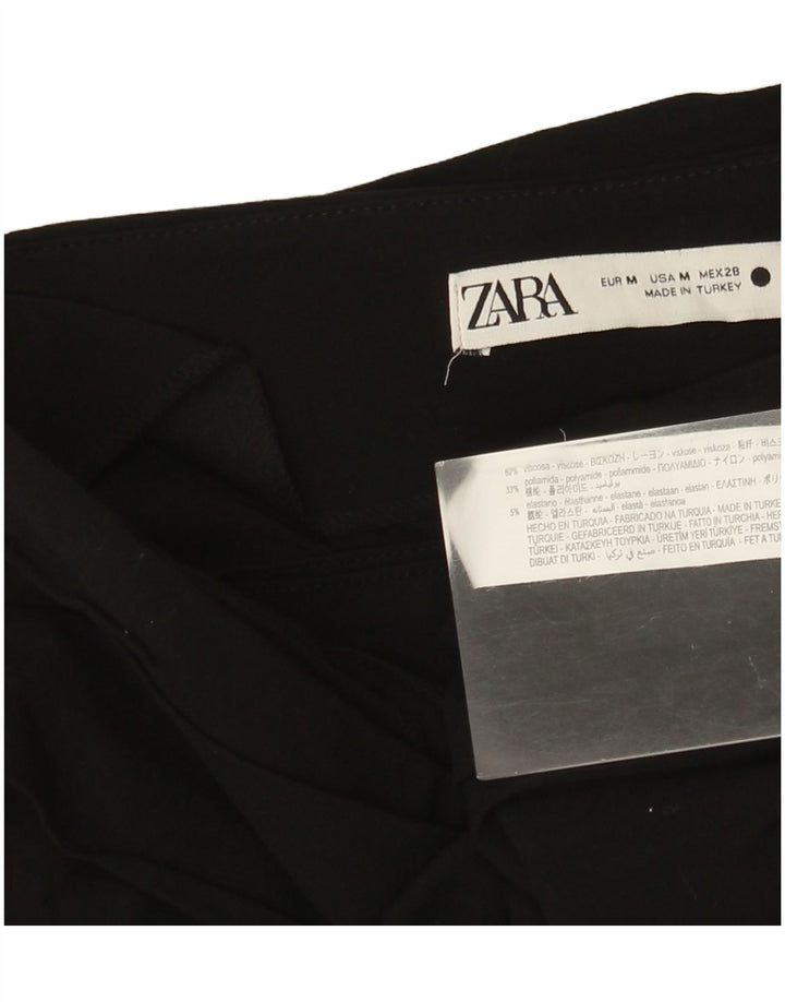 Zara Top corto de un hombro para mujer UK 42 Viscosa negra mediana
