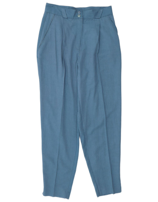 Oui Pantalones casuales cónicos de cintura alta para mujer IT 42 Medium W30 L30 Azul
