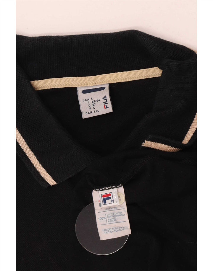 Fila Polo para hombre de algodón a rayas negras grandes