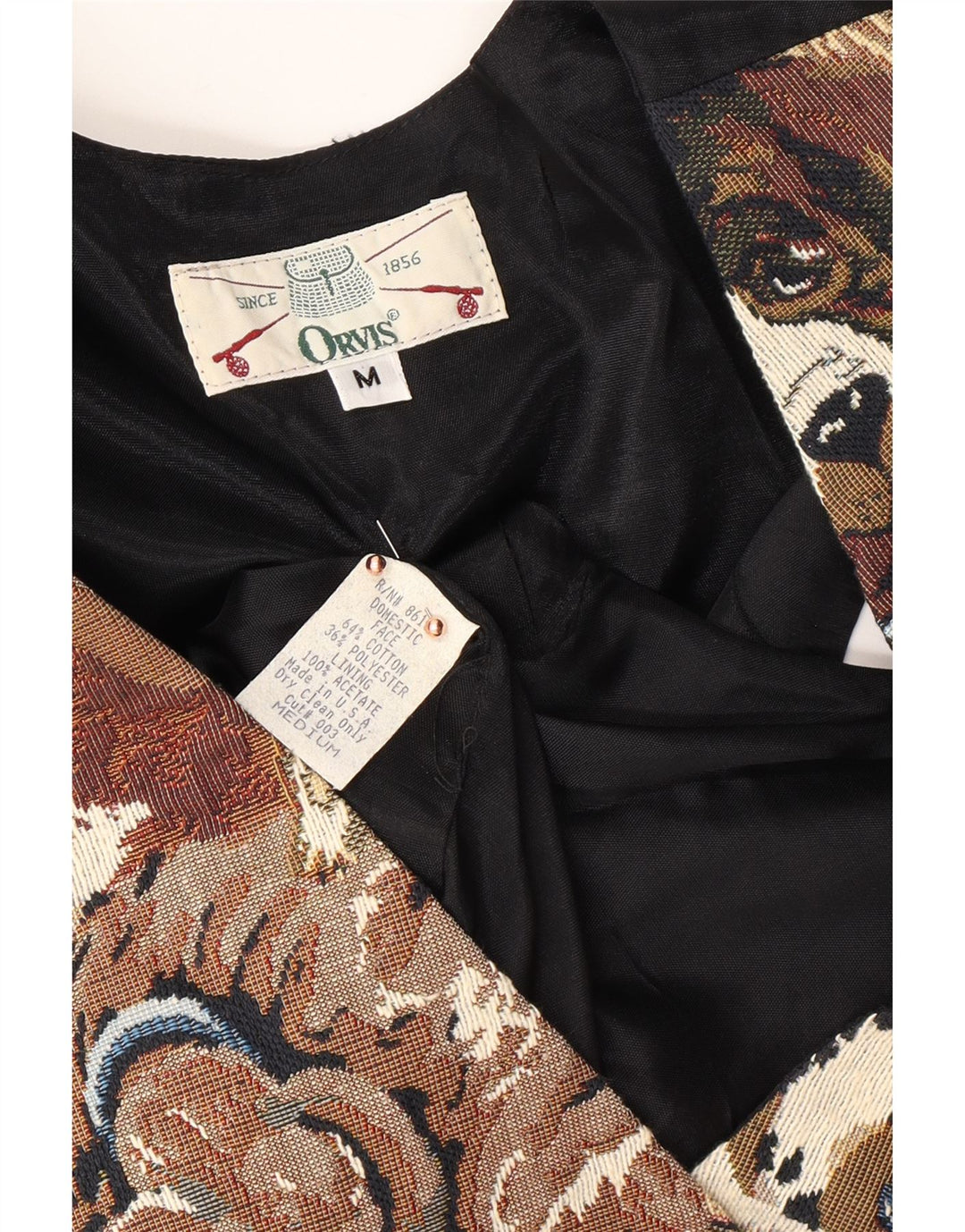 ORVIS Chaleco para mujer UK 44 Mediano Algodón con estampado animal multicolor