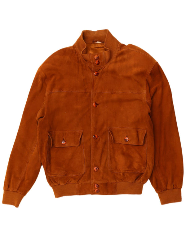 VINTAGE Chaqueta bomber de ante para hombre EU 52 XL Cuero beige