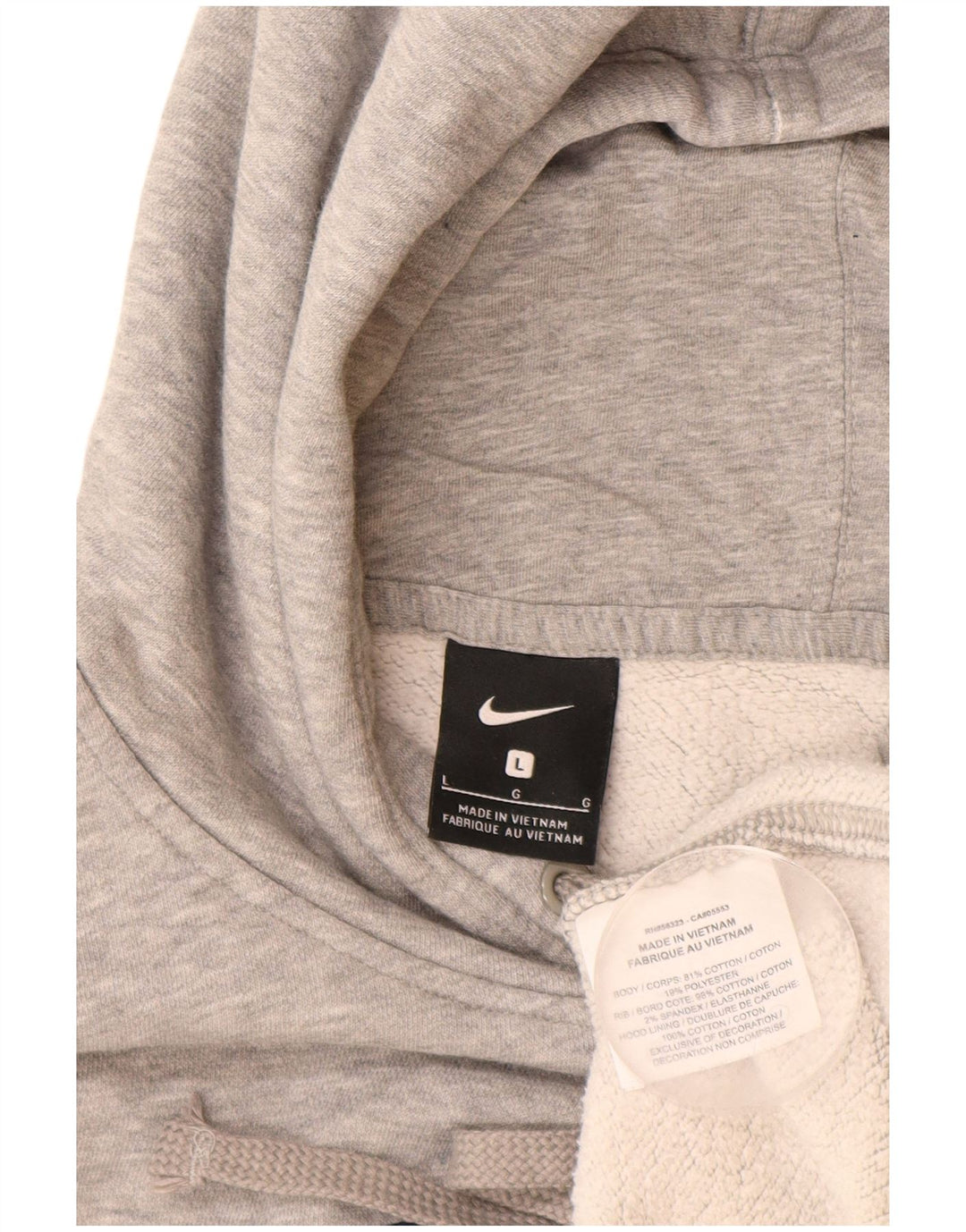NIKE Moeller Graphic Sudadera con capucha para hombre, talla grande, algodón gris