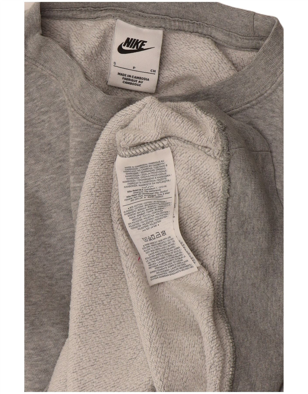 Nike - Sudadera de gran tamaño con gráfico para mujer, talla 10, algodón gris pequeño