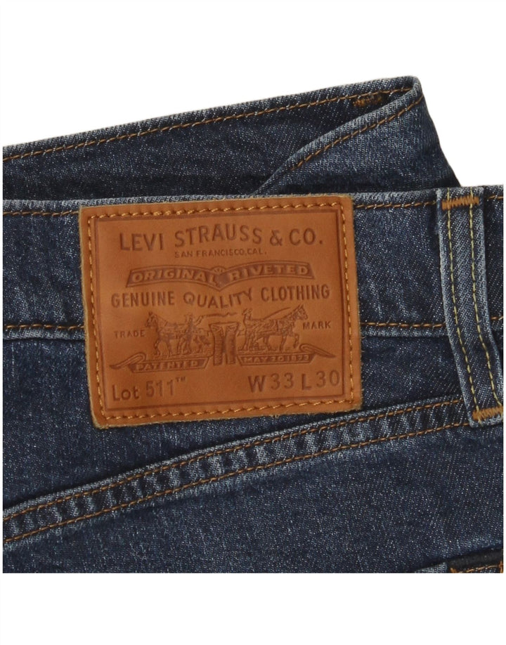 Levi's Hombre 511 Slim Jeans W33 L30 Algodón Azul
