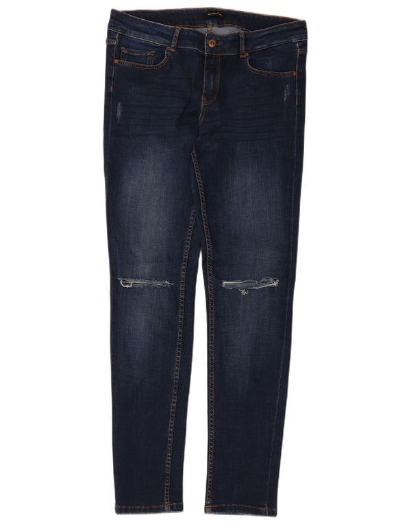 Massimo Dutti Jeans Ajustados Desgastados Mujer EU 42 Large W32 L30 Azul Marino