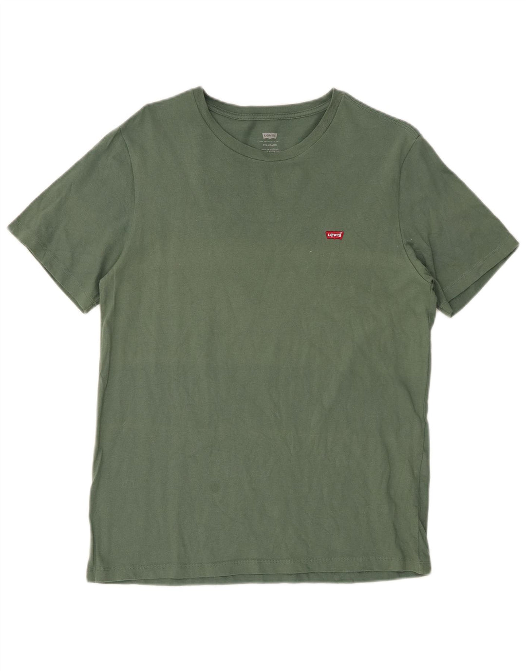 LEVI'S Camiseta estándar para hombre Top de algodón verde medio