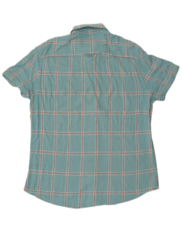 Crew Clothing - Camisa de manga corta para hombre, talla grande, color turquesa, viscosa