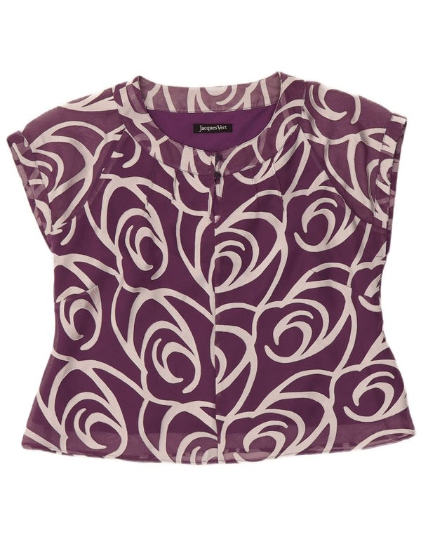 Jacques Vert Blusa con estampado abstracto para mujer UK 40 XL Viscosa morada