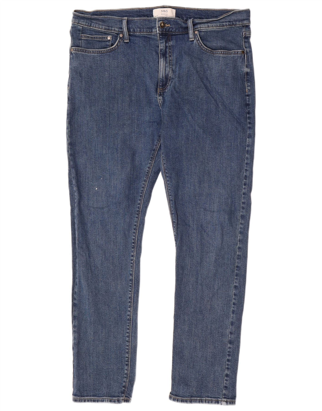 Marks & Spencer Vaqueros ajustados para hombre W36 L31 Algodón azul